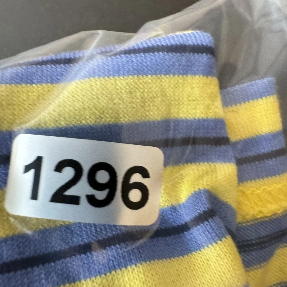 Polo Golf Ralph Lauren Mens L Yellow Blue Striped Pima Cotton Golf Polo Shirt